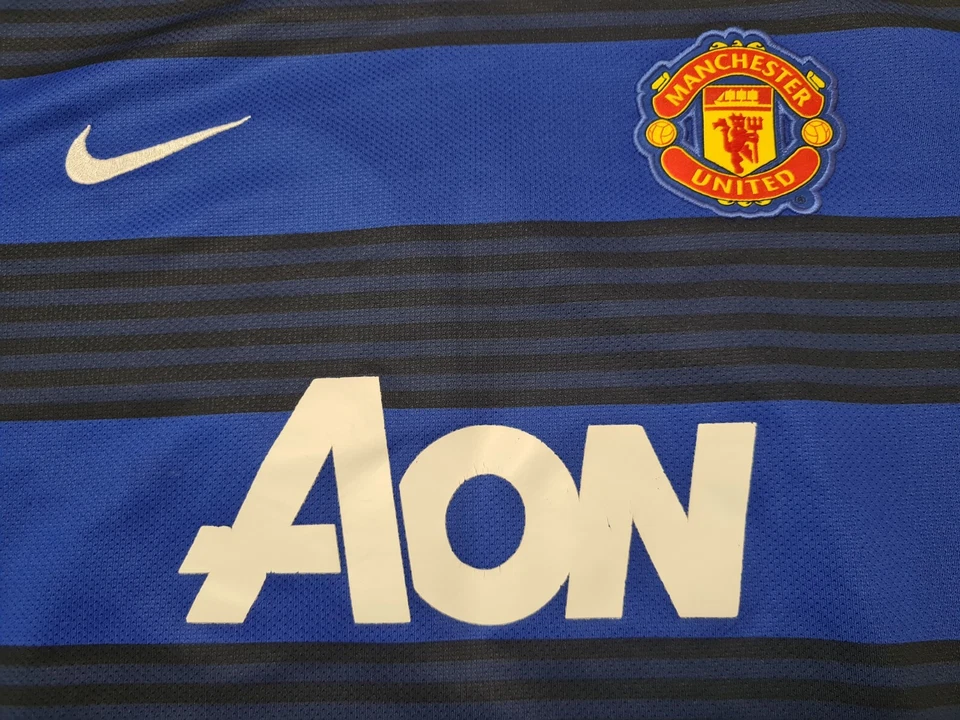 CAMISETA DE FUTBOL MANCHESTER UNITED 2011 2012 VISITANTE CAMISETA DE FUTBOL AZUL NIÑOS sXL NIKE Foto 3 de 4