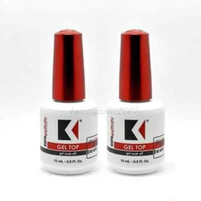 2 Bottles Kupa Gelfinity Gel TOP COAT No Wipe UV/LED Cure Soak Off 0.5oz