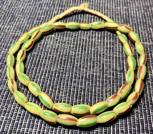 Antico melone veneziano chevron commercio africano perline bellissime! - Foto 2 di 5