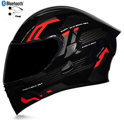 DOT Bluetooth Flip Up Motorcycle Helmet Full Face Dual lens Bike Modular Helmet