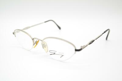 Lunettes Vintage Genny 609 - Monture Demi-ronde Argent/noir Métal - Neuf Sans étiquette