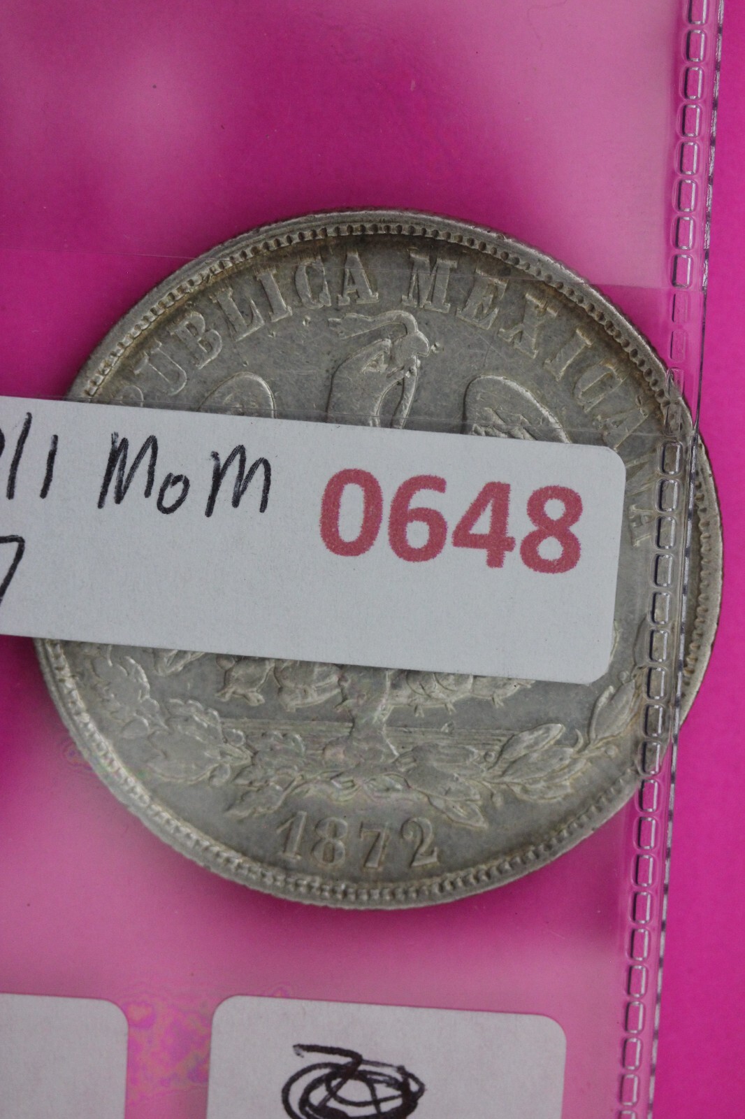 1872/1 Mexico MoM9 1 Peso Libertad Silver Coin .9027 Fine Authentic ...
