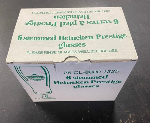 6x Heineken High Quality Beer Glasses Tall Man Cave BRAND NEW STILL IN BOX! - Picture 4 of 5