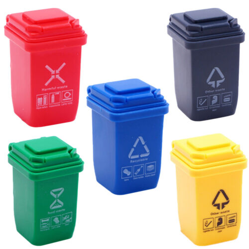  5 piezas Cubo de basura de plástico Mini Cubo de basura Pequeño Cubo de basura Decoración - Imagen 1 de 12