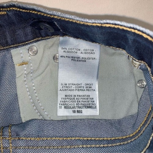 Levi’s Slim Straight Jeans Boy’s 10 Blue Denim Medium Wash Faded Whisker Preppy - Picture 7 of 9