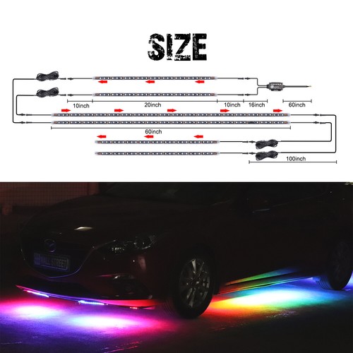 LED Wireless Remote Control Under Body Glow Kit for Jeep Wrangler JK JL JLU - Foto 8 di 12