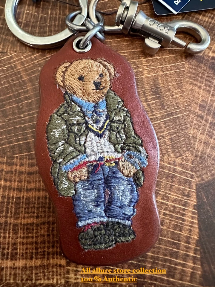 Polo Ralph Lauren Polo Oso Cuero Llavero Dije Marrón Multi Foto 2 de 4