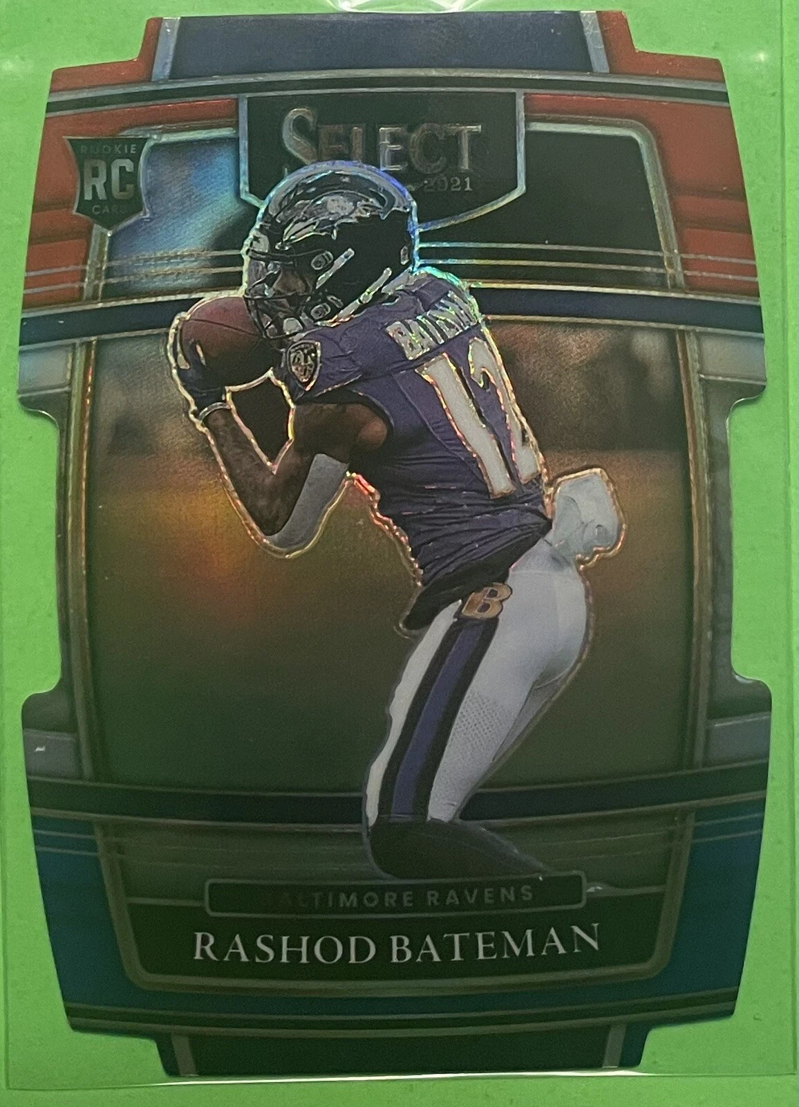 2021 Select Rashod Bateman Concourse Die Cut Red Blue Prizm Rookie RC #55