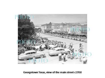 OLD LARGE HISTORIC PHOTO OF GEORGETOWN TEXAS VIEW OF THE MAIN STREET c1950