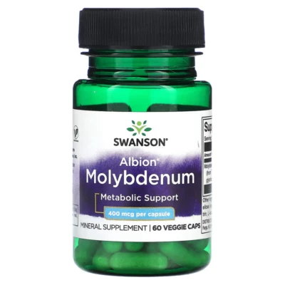 Swanson Molybdenum 400mcg 60 Veggie Caps | Metabolic Enzyme Boost