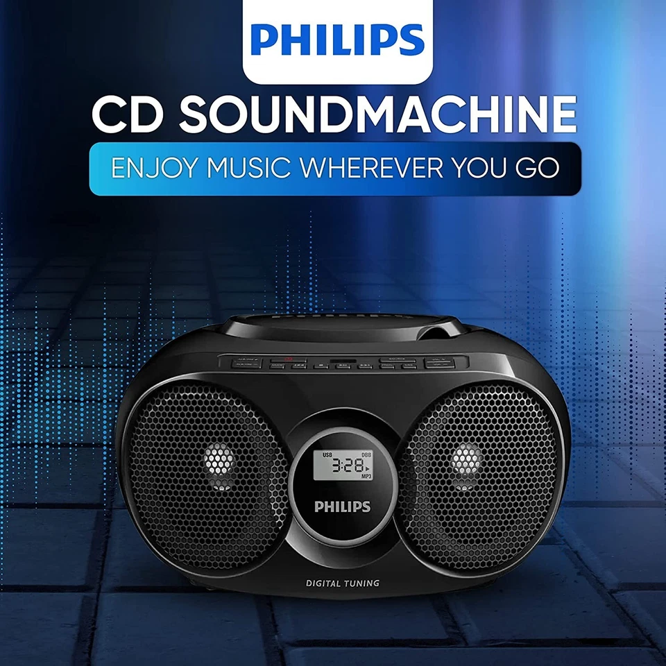 Philips Reproductor de CD Portátil Radio USB Boombox Sistema Estéreo. Ideal para el hogar Foto 3 de 4