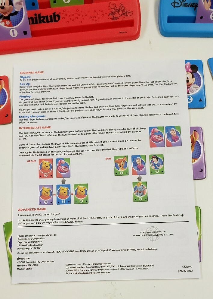 Disney Rummikub Kids Edition Preschool Numbers Learning Game Ages 4