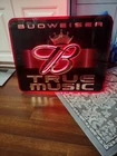 Budweiser Neon Beer Sign Music Bar Tavern Band Concert Vtg Pub Light Man Cave