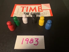 TIME THE GAME 1983 Wooden Pawns Game Tokens Lot of 6 REPLACEMENT PIECE Free Ship