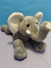 Aurora Laying Gray Elephant Plush Gray Stuffed Animal Toy 16  