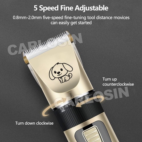 Pet Clippers Dog Grooming Clippers Cordless Electric Hair Trimmer Shaver Kit New - Picture 4 of 9