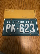 NEW VINTAGE COLORADO 1968 MOTORCYCLE  license plate  