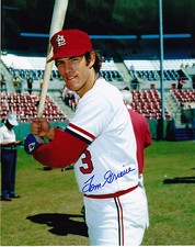 TOM GRIEVE  ST. LOUIS CARDINALS   ACTION SIGNED 8x10
