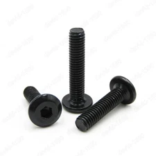 M6 M8 Black Steel Furniture Connector Bolts Hex Socket Flat Head Allen Screws