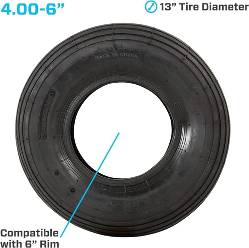 Lightweight 4.00-6 Ribbed Tire - Perfect Replacement for -Round Use - Picture 4 of 4