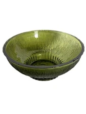 Vintage 1975 FTD Soreno Round Green Floral Bowl Candy Dish Vase See Photos