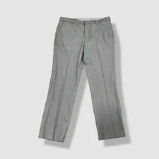 Perry Ellis Portfolio Men's Gray Modern-Fit Stretch Dress Pants Size 32x32