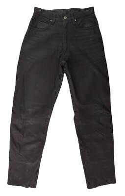 MODEKA ROADWEAR FIFTY-NINE 28 Black Leather Polyester Lined Biker Pants