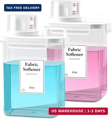 2 Pack Laundry Detergent Dispenser, 61oz Detergent Dispenser, Refluxable Laundry