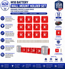 12 Pack Battery Holder for Milwaukee M18 18V Battery Mounts Dock Holder Fit f...