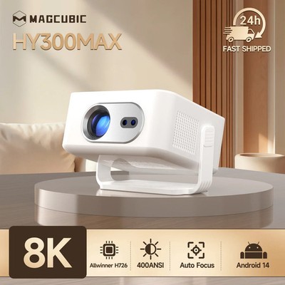 Magcubic HY300 Max Android 14 4K Projector 400ANSI Auto Focus WiFi6 BT5.4 720P