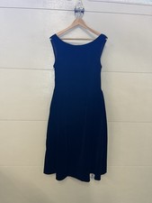 Wmns Cider Black Velvet Scoop Neck Side Zip Dress Back Bow Sz XL