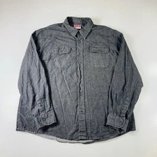 Wrangler Comfort Flex Button Down Shirt Long Sleeve Gray Men’s Size XXL