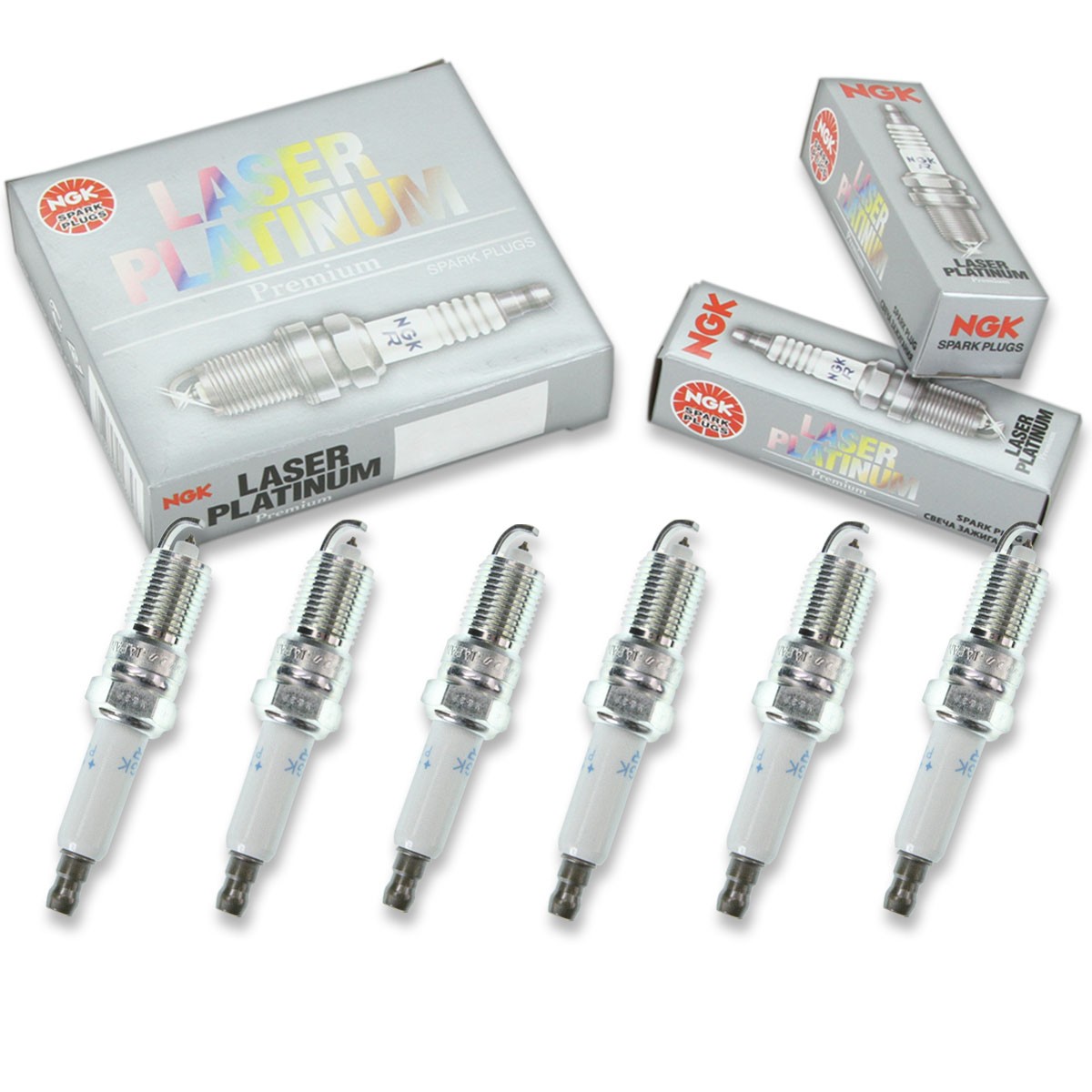 6 pcs NGK Laser Platinum Spark Plugs for 1989-1993 Buick Skylark 3.3L V6 - yg