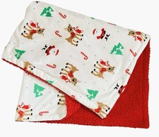Rudolph the Red Nosed Reindeer Santa Baby Blanket Red Sherpa 30x40