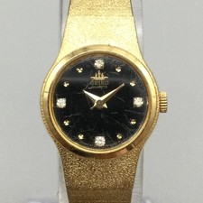 Vintage Seiko Womens Watch 20mm Black Dial Gold Tone 8Y21-0020 New Battery 6.75"