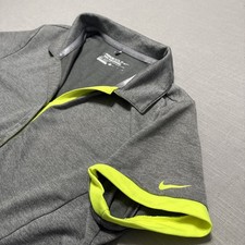 Nike Golf Tour Performance Polo Shirt Sports Women's M Gray Volt Trim 640335-013