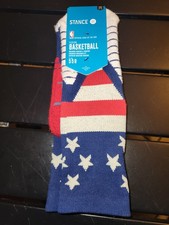 Stance NBA Basketball Socks Large Blue White Red Official Licensed