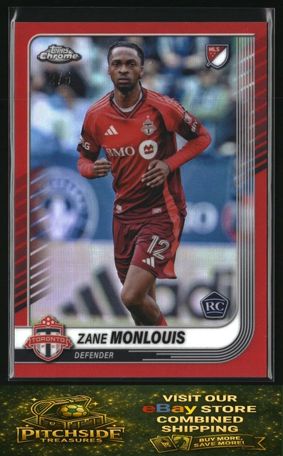 2025 Topps Chrome MLS #19 Zane Monlouis Rookie Red 2/5