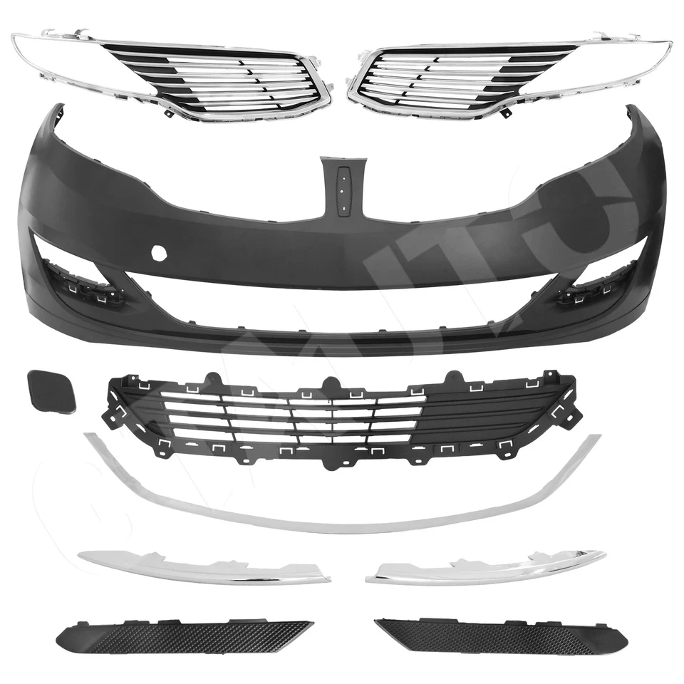 10PCS Front Bumper Grille Fog Light Cover Assembly For 2013-2016 Lincoln MKZ - Image 2 of 4