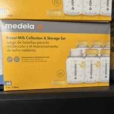 Medela Breast Milk Collection  Storage Set 6 Bottles 5oz BPA Free Dishwasher S  