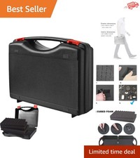 Versatile Black Hard Case with Foam Interior for Cameras and Electronics - 12.2"