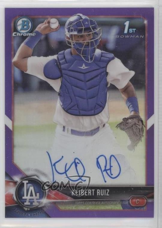 2018 Bowman Chrome Prospect Purple Refractor /250 Keibert Ruiz #CPA-KR Auto p7m