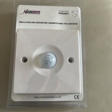 PIR Mains Switch – Motion Sensor Wall Switch, Switched, White, 230V