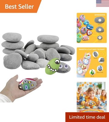 60 Flat Smooth Stones for Painting - Perfect for DIY Projects & Classroom Fun