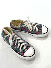 Converse Chuck Taylor Low Top Blue Floral Shoes Girls Size 13 YOUTH