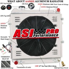 3-ROW Aluminum Radiator Shroud Fan Fit 88-95 Toyota Pickup 4 Runner 3.0L