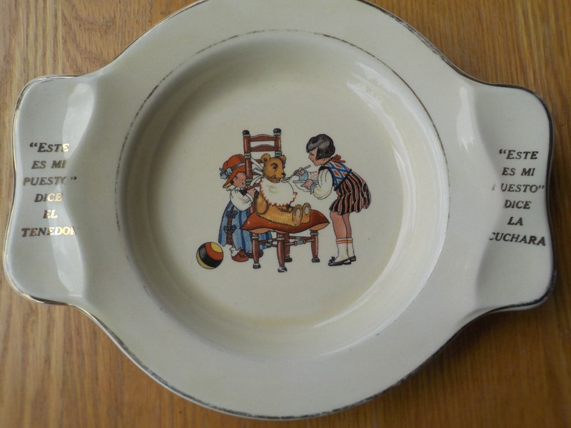 Vtg Childs Plate International Silver Co w/ Spanish Words By The Salem China Co