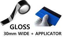 Gloss Black De-Chroming Chrome Delete Tape 3Mm X 10M Wrapping Vinyl Dechrome 1x