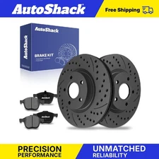 Front Drilled Slotted Brake Rotors Premium Ceramic Pads for Ford Escape