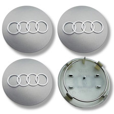 Alloy Wheel Centre Cap Hub x4 Compatible With Audi Grey 68mm 8D0601170